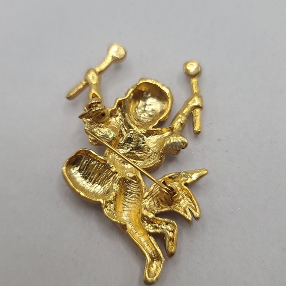 Gold Tone Angel Drummer Rhinestone Sticks - Picture 3 of 3